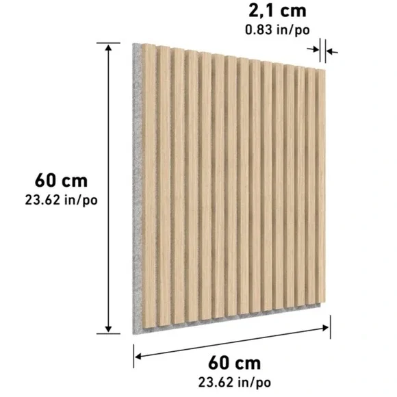 Artika Sonolok Sound Absorbing Slatted Panel Kit Oak Finish 4 Panels